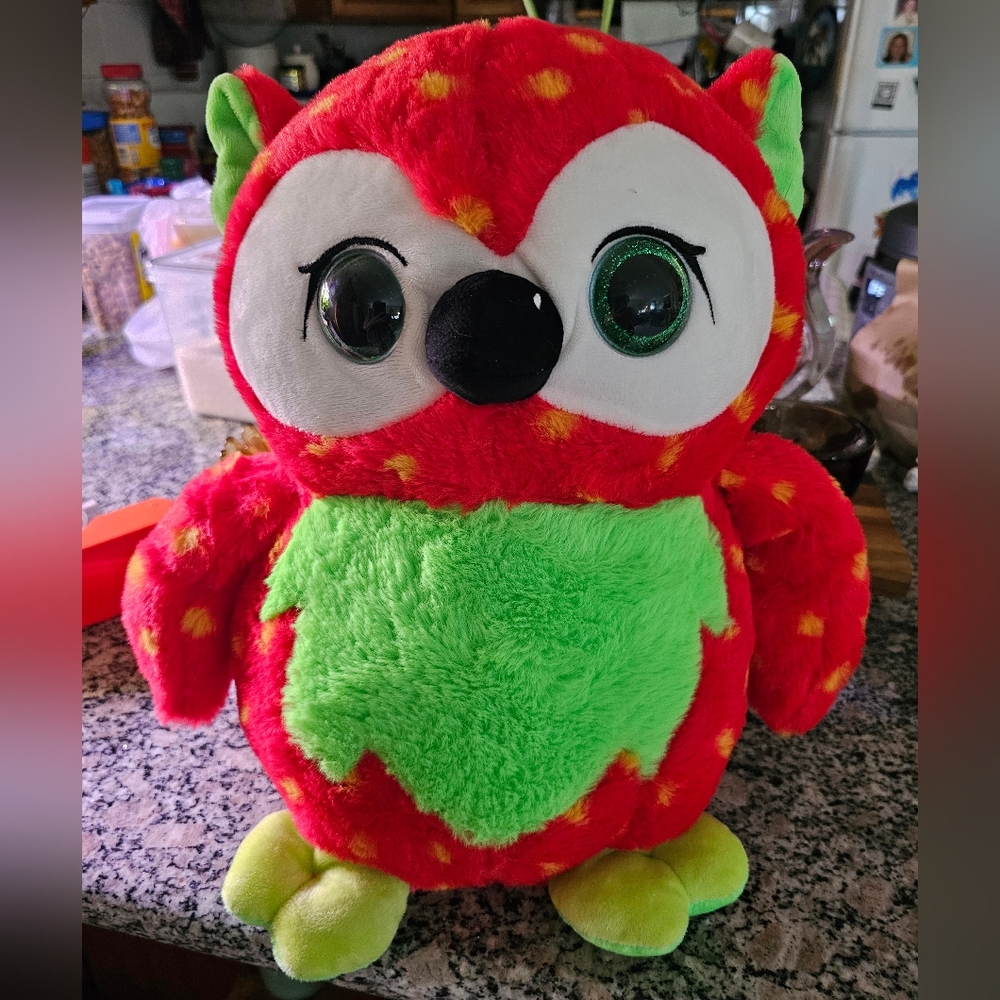 RARE Large Strawberry Owl Claw Machine Plush